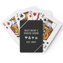 Man Cave Poker Room Personalized Silver Gray Poker Cards