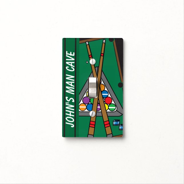 Man Cave Pool Table | DIY Name Light Switch Cover (In Situ)