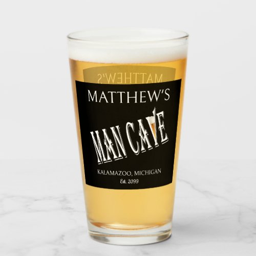 Man Cave Pub Pint Beer Soda Glasses Drinkware