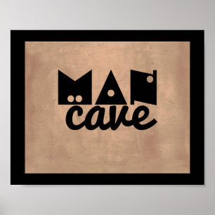 man cave quote poster bold text distressed sepia