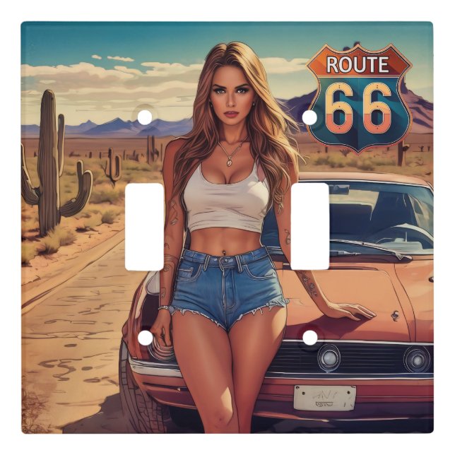Man cave Route 66 Light Switch Cover (Front)