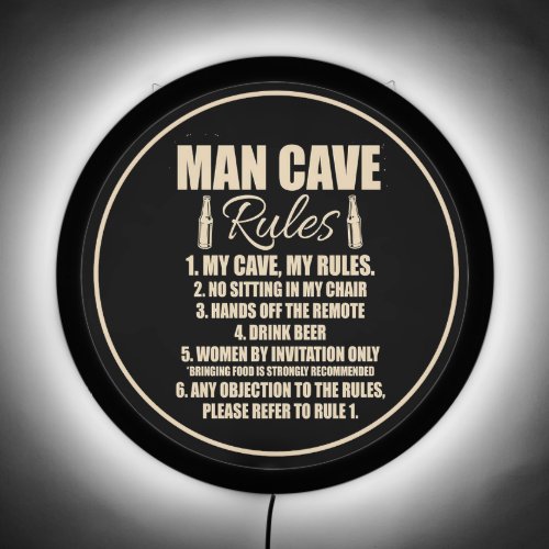 Man Cave Rules LED Sign