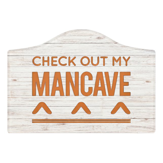 Man Cave Rustic Door Sign (Small Crest Front)
