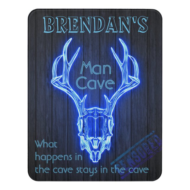 Man Cave Sign Neon Deer Antlers Cool (Contemporary Vert)
