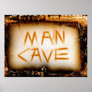 Man Cave Tan Slate Border Poster
