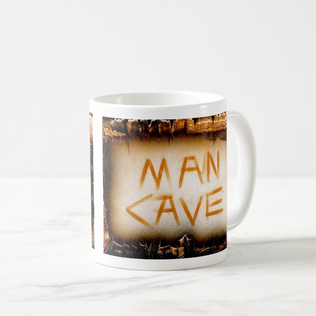 Man Cave Tan Slate Coffee Mug (Front Right)