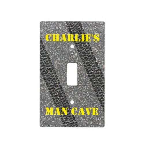 Man Cave Tire Tracks Personalized Light Switch Cover