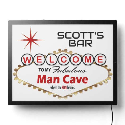 Man Cave - Vegas Style - Red LED Sign (Lights Off)