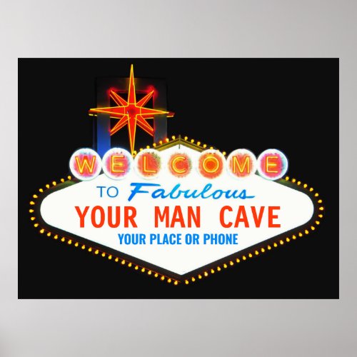 Man Cave Your Garage Famous Sign  Custom Name