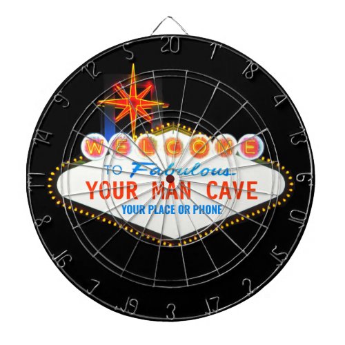 Man Cave Your Garage Famous Sign  Custom Name Dart Board