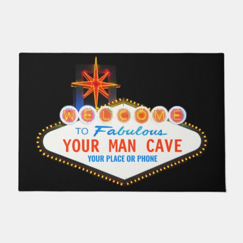 Man Cave Your Garage Famous Sign  Custom Name Doormat