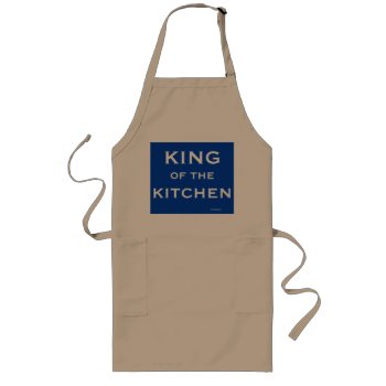 Man Chef Cook Funny Joke Name King Of Kitchen Long Apron by 9to5Celebrity at Zazzle