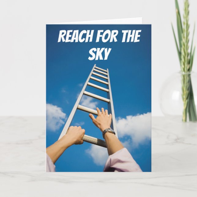 Man climbing a ladder - Folded Greeting Card (Front)