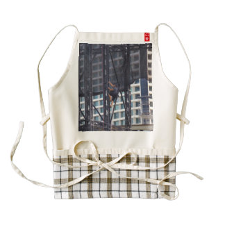 Man climbing a tall steel ladder zazzle HEART apron