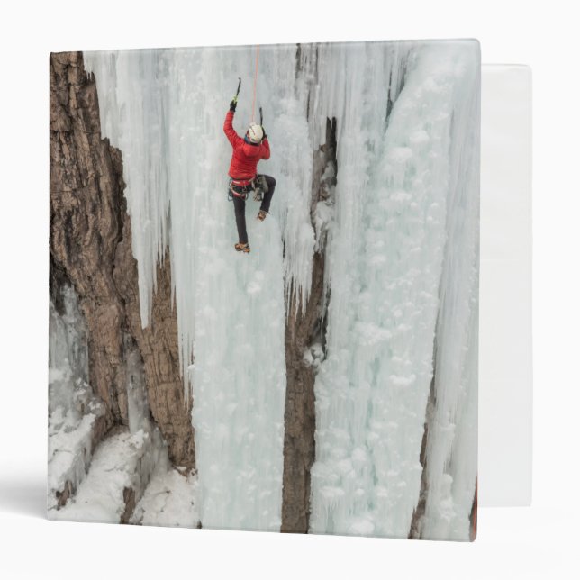 Man climbing ice, Colorado Binder (Front/Inside)