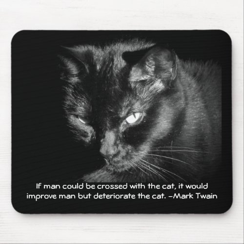 Man crossed with cat Mark Twain Mouse Pad