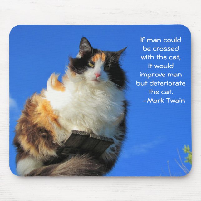 Man crossed with cat? -Twain Mouse Pad (Front)