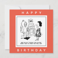 Man Dons Scuba Diving Outfit to Feed Fish Cartoon. Card