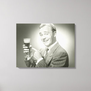 Man Drinking Canvas Print