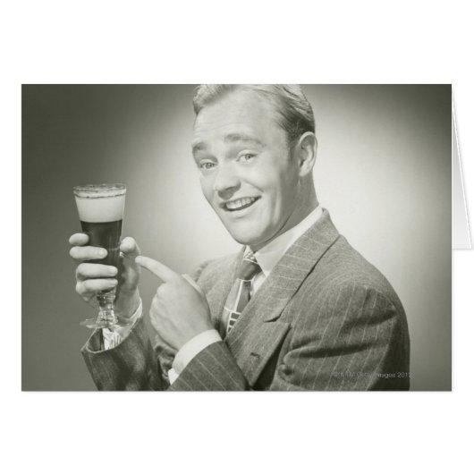 Man Drinking Cards (Front Horizontal)