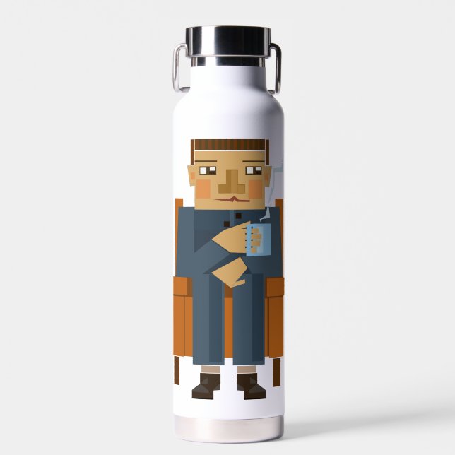 Man drinking coffee Bottle (Front)