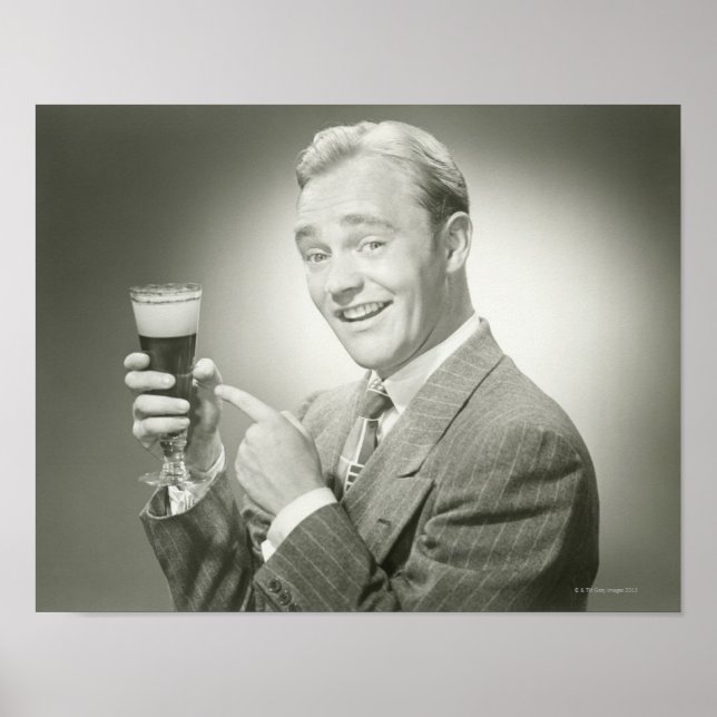 Man Drinking Poster (Front)