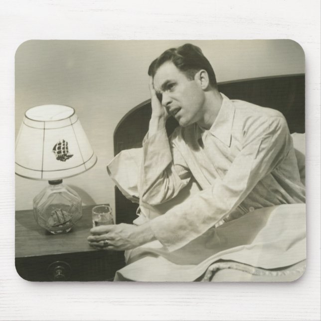 Man Drinking Water Mouse Pad (Front)