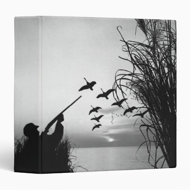Man Duck Hunting 3 Ring Binder (Front/Spine)