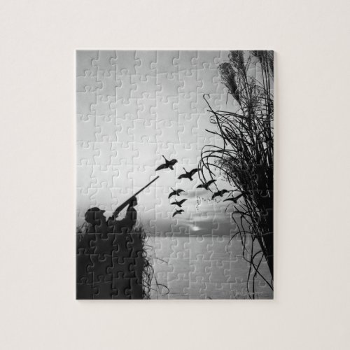 Man Duck Hunting Jigsaw Puzzle