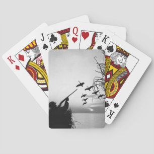 Man Duck Hunting Poker Cards