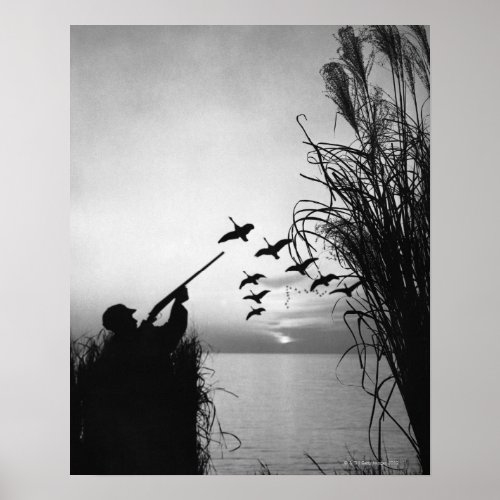 Man Duck Hunting Poster