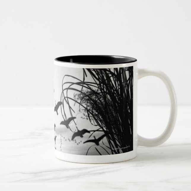 Man Duck Hunting Two-Tone Coffee Mug (Right)