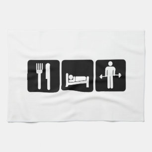 Man Eat Sleep Lift Weights Towel