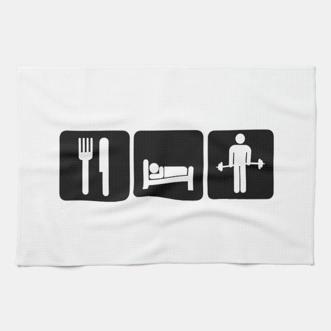Man Eat Sleep Lift Weights Towel (Horizontal)