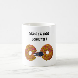 Man Eating Donuts Coffee Mug