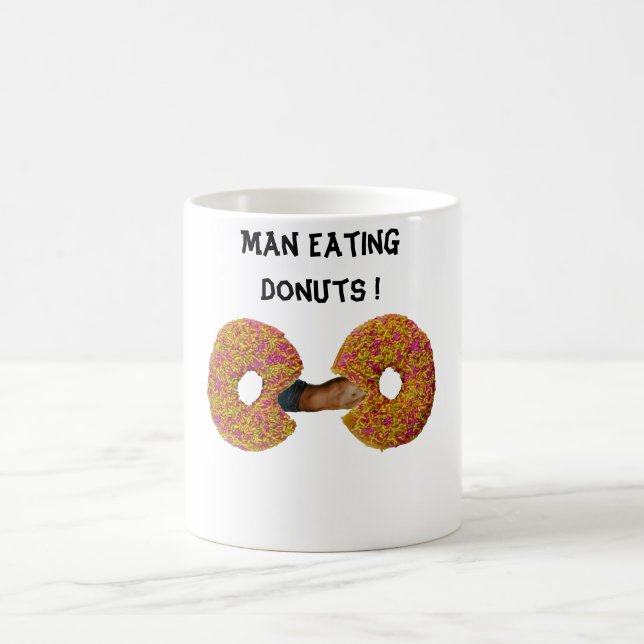 Man Eating Donuts !  Coffee Mug (Center)