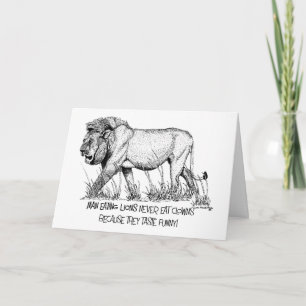 Man Eating Lion Birthday Card