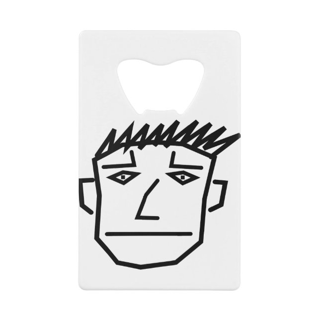 Man Face Credit Card Bottle Opener (Front)