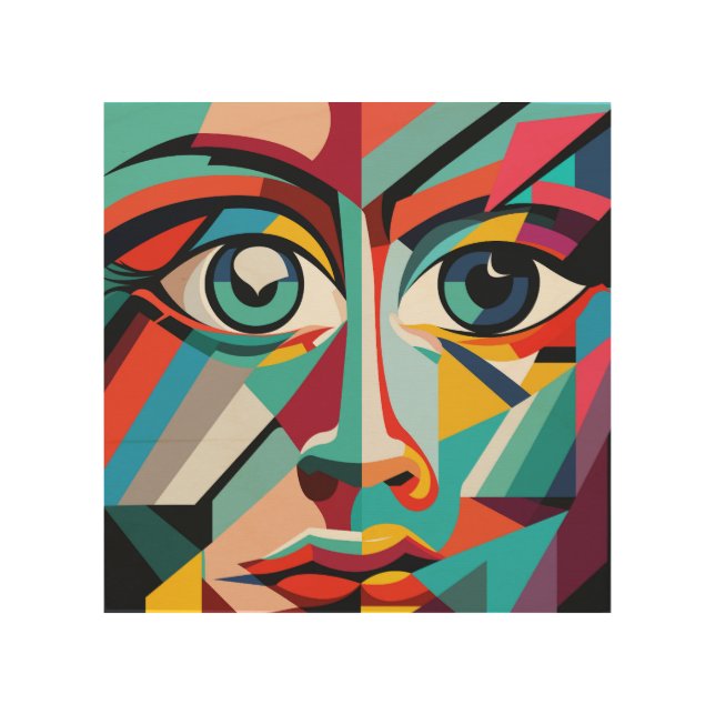  Man face Wood Wall Art (Front)