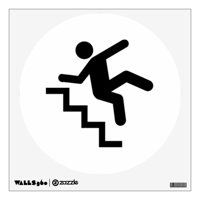 Man Falling Down the Stairs Room Graphic