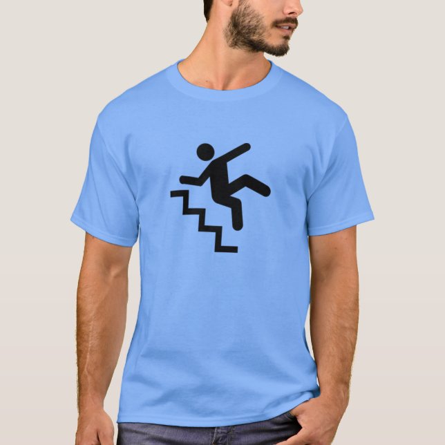 Man Falling Down the Stairs T-Shirt (Front)