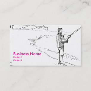 Man fishing at beach business card