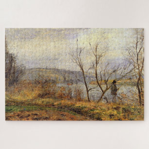 Man Fishing by the Oise - Camille Pissarro Jigsaw Puzzle