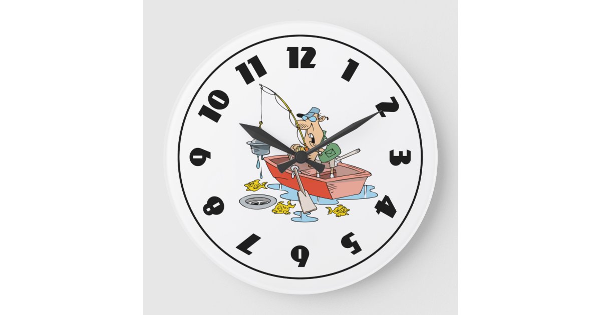Man Fishing Clock