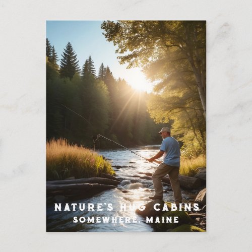  Man Fishing Stream Nature AP49 Artsy Postcard