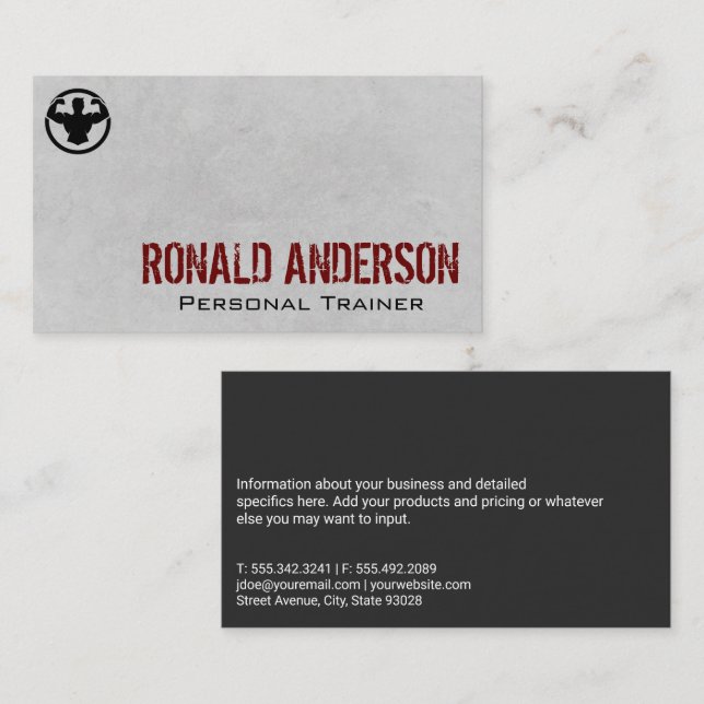 Man Flexing Both Arms | Fitness Business Card (Front/Back)