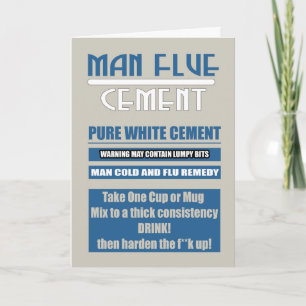 Man Flue - Cold, Get Well Soon In Blue And Cement Card