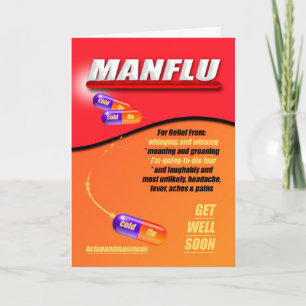 Man Flue - Cold, Get Well Soon In Table Box Colors Card