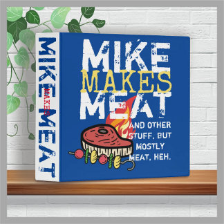 Man food grilling personalized cookbook recipe 3 ring binder