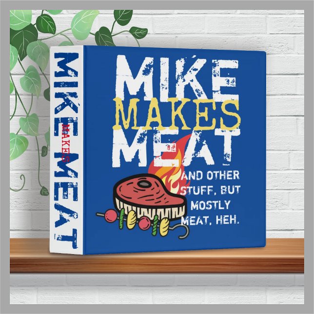 Man food grilling personalized cookbook recipe 3 ring binder (Creator Uploaded)